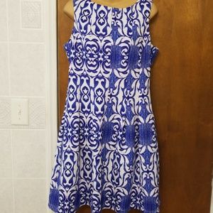 Size 14 blue and white dress